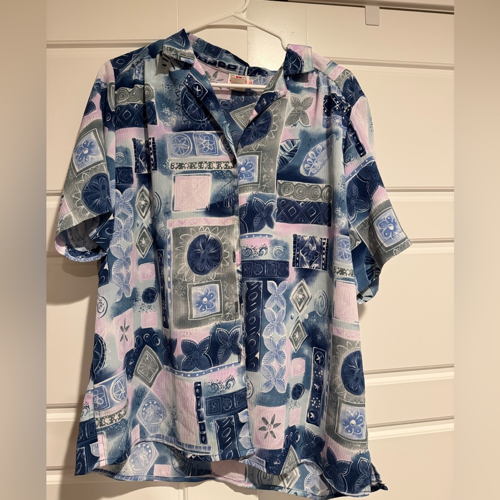 Alia Purple/Blue/Pink Button Down